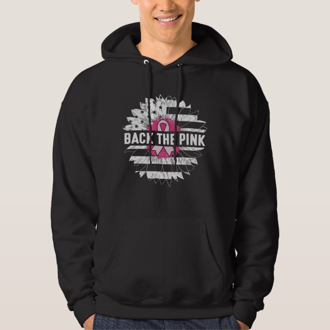 Back The Pink Sunflower Breast Cancer Awareness Hoodie (Front)