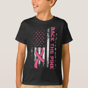 Back The Pink Us Flag Breast Cancer Awareness Wome T-Shirt