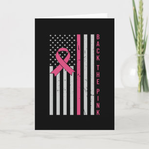 Back The Pink USA Flag Breast Cancer Awareness Card
