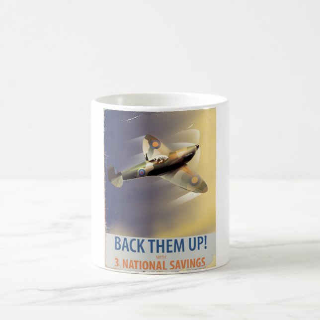 Back them up! WW2 poster Coffee Mug (Center)
