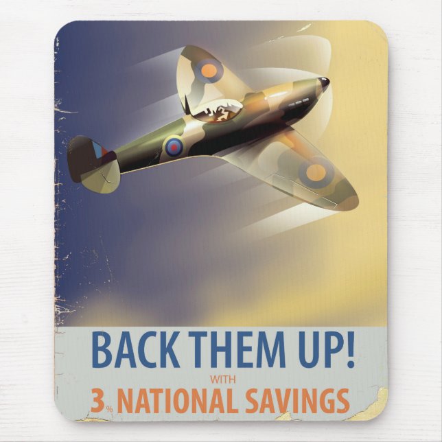 Back them up! WW2 poster Mouse Mat (Front)