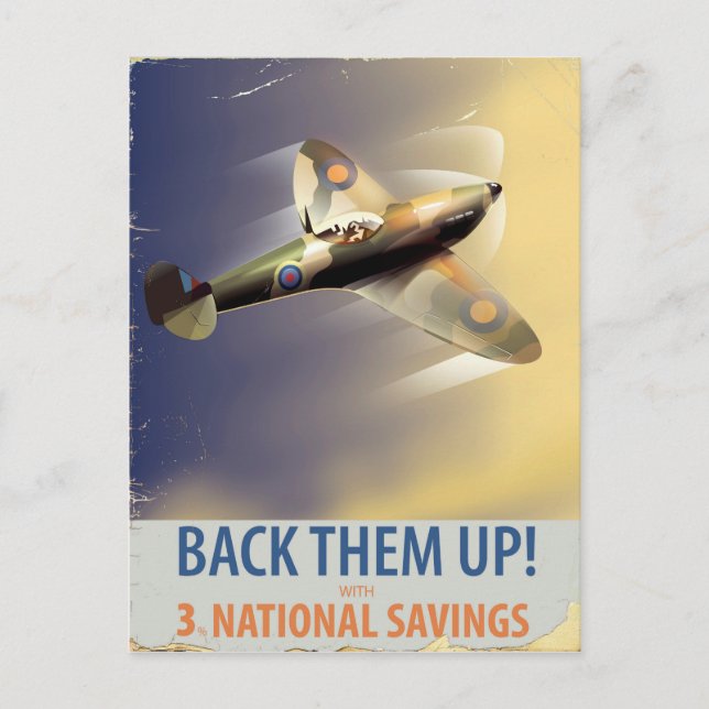 Back them up! WW2 poster Postcard (Front)