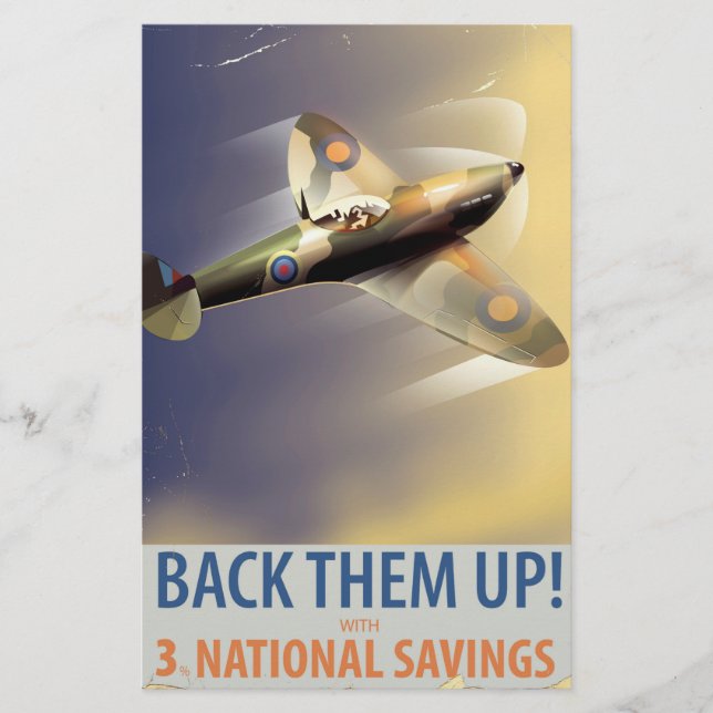Back them up! WW2 poster Stationery (Front)