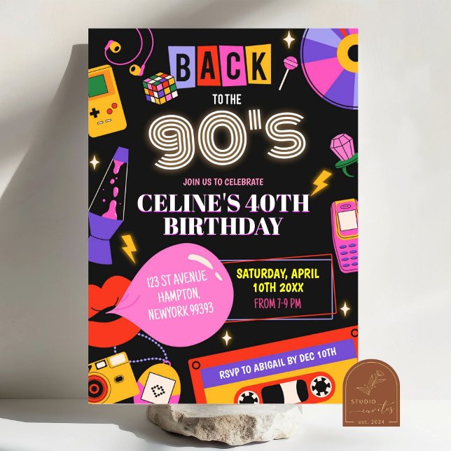 Back to 1990s Groovy Mixtape Birthday Party Invitation (Creator Uploaded)