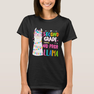 Back To 2nd Grade No Prob Llama Teacher Student T-Shirt