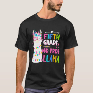 Back To 5th Grade No Prob Llama Teacher Student T-Shirt