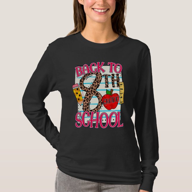 Back To 8th Grade Notebook Paper Back To School T-Shirt (Front)