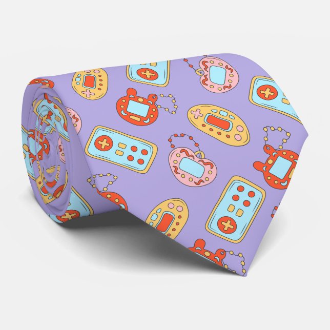 Back to 90s Funny Y2K Colourful Neck Tie (Rolled)