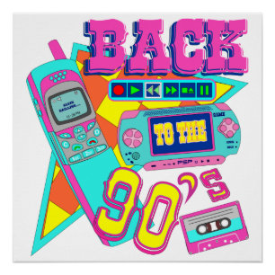 Back to 90s Neon Arcade Poster
