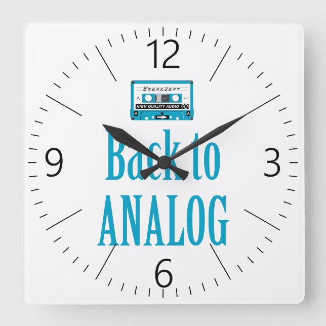 Back to analogue square wall clock (Front)