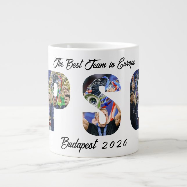 Back To Back Champions Personalised Paris PSG Large Coffee Mug (Front)