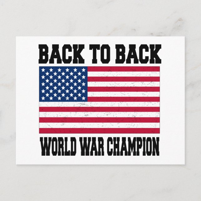 Back to Back World War Champion Postcard (Front)