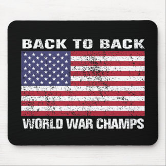 Back to Back World War Champions (distressed) Mouse Mat