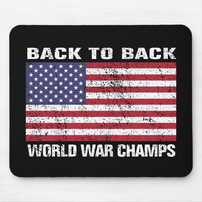 Back to Back World War Champions (distressed) Mouse Mat (Front)