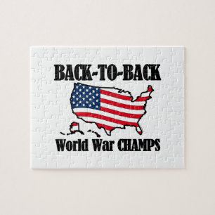 Back-To-Back WW Champs, USA Shape Jigsaw Puzzle