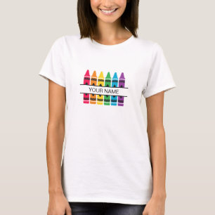 "Back to Basics" Custom Colourful Crayon Tee Shirt