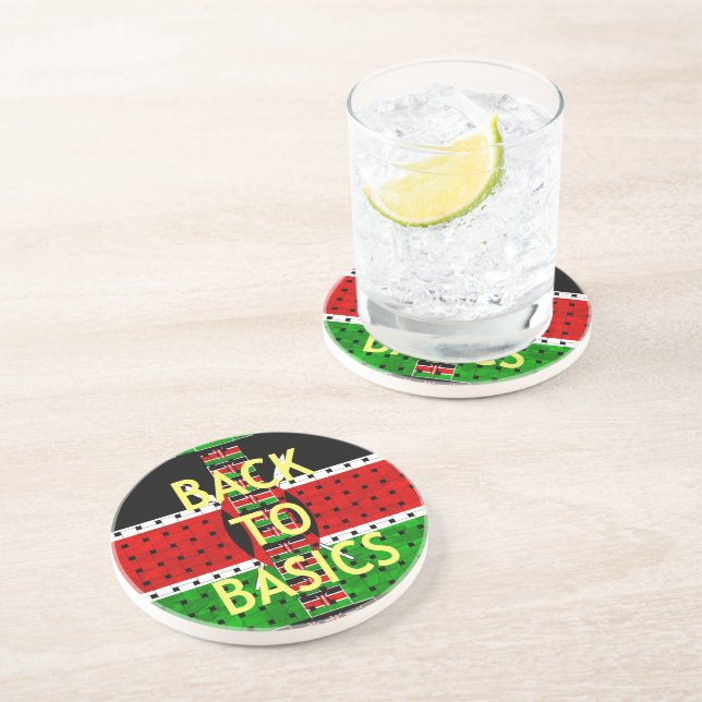Back to Basics: Kenya Flag Themed Weaving Culture Coaster (Side)