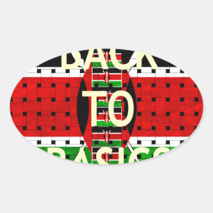 Back to Basics: Kenya Flag-Themed  Weaving Culture Oval Sticker