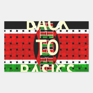 Back to Basics: Kenya Flag-Themed Weaving Culture Rectangular Sticker