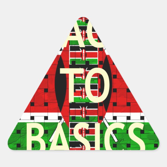 Back to Basics: Kenya Flag Themed Weaving Culture Triangle Sticker (Front)