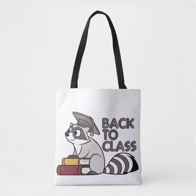 Back to Class 2025 Racoon Design Tote Bag (Front)