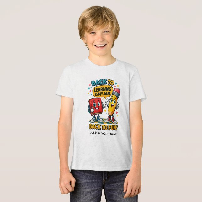 "Back to Learning Is My Jam  Tri-Blend Shirt (Front Full)