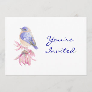 Back to Nature, Bluebird, Bird , Birthday Party Invitation