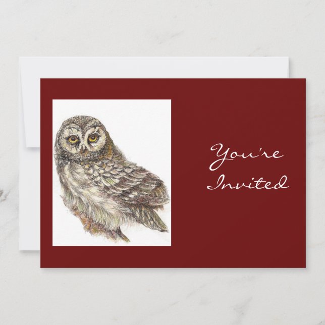 Back to Nature, Owl, Bird, Birthday Party Invitation (Front)