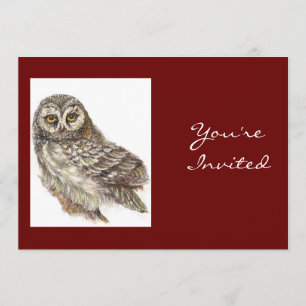 Back to Nature, Owl, Bird, Birthday Party Invitation