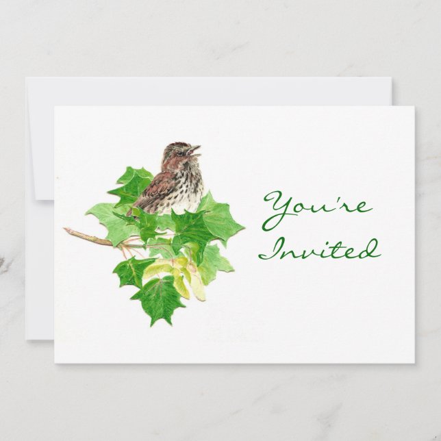 Back to Nature, Sparrow, Bird , Wilderness Invitation (Front)