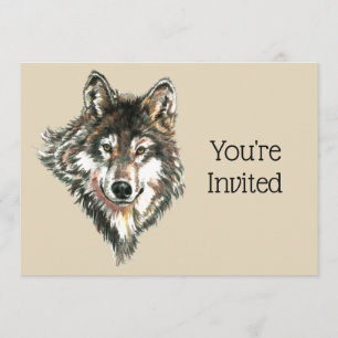 Back to Nature, Wolf, Animal Birthday Invite