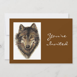 Back to Nature, Wolf, Animal Birthday Invite