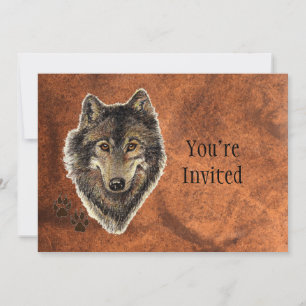 Back to Nature, Wolf, Animal Birthday Invite