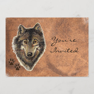 Back to Nature, Wolf, Animal Birthday Invite