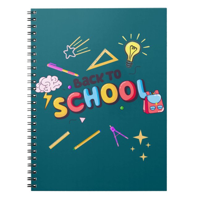 Back to Notebook Supplies Colourful Doodle (Front)