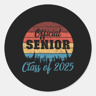 Back To School1 Senior 2025  Classic Round Sticker