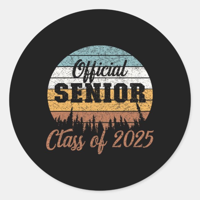 Back To School5 Senior 2025  Classic Round Sticker (Front)