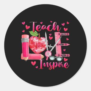 Back To School 100th Day Of School Teacher Lmn Gro Classic Round Sticker