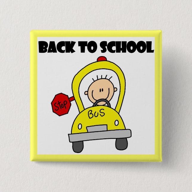 Back to School 15 Cm Square Badge (Front)