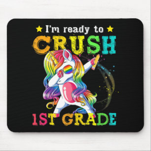 Back to School  1st Grade Dabbing Unicorn Girls Gi Mouse Mat