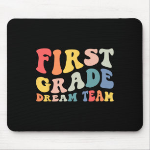 Back To School 1st Grade Dream Team Groovy Teacher Mouse Mat