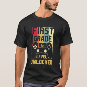 Back To School 1st Grade Level Unlocked Video Game T-Shirt
