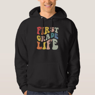 Back to School 1st Grade Life Groovy Teacher Kids Hoodie