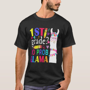 Back To School 1st Grade No Prob Llama Teacher Kid T-Shirt