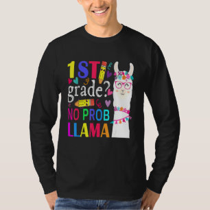 Back To School 1st Grade No Prob Llama Teacher Kid T-Shirt