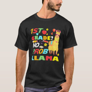 Back To School 1St Grade No Probllama Llama Teache T-Shirt