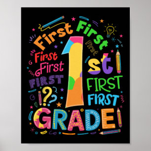 Back To School 1st Grade Team Typography Student T Poster