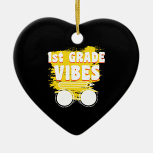 Back To School 1st Grade Vibes Shirt First Day Ceramic Tree Decoration