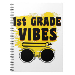 Back To School 1st Grade Vibes Shirt First Day Notebook