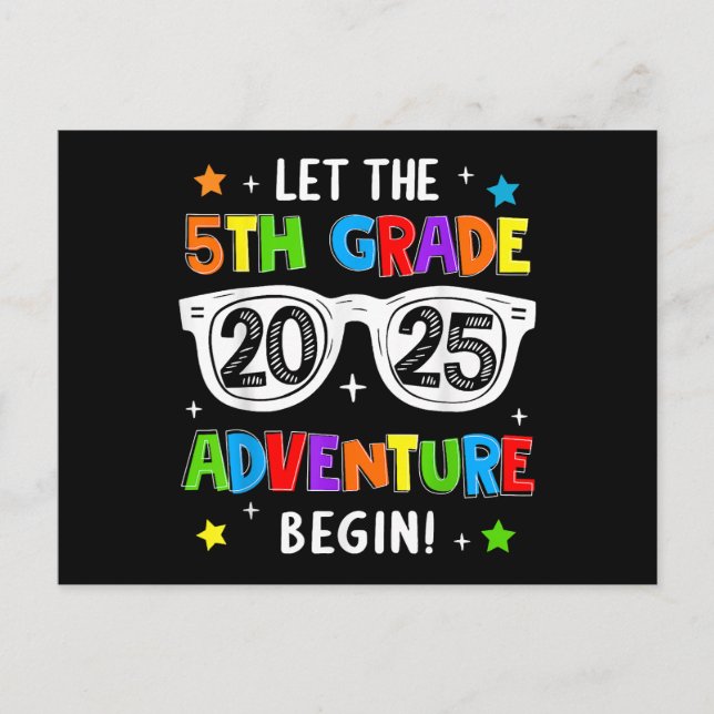 Back To School 2025 Let The 5th Grade Adventure Be Postcard (Front)